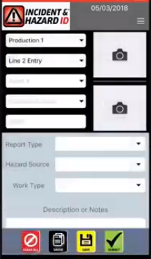 screenshot of Incident & Hazard ID